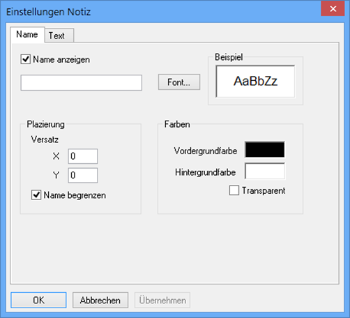 Annotations on layers – Names context menu